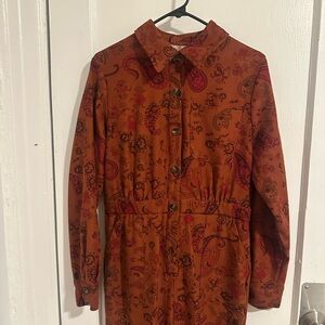 Paisley orange and red jumpsuit